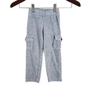 Tory Burch Kids Gray Velour Track Sweat Pants XXS 2-3 Gray Logo
